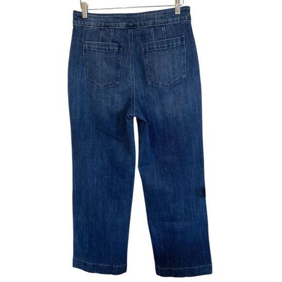 Talbots Women’s Wide Leg Jeans Size 8 (31x29.5) High Waist Sailor Side Zip - Picture 2 of 12
